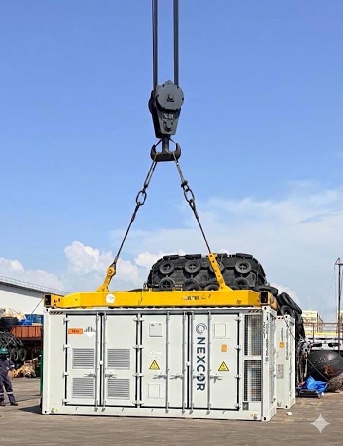 Nexcor Energy containerised integrated BESS being deployed