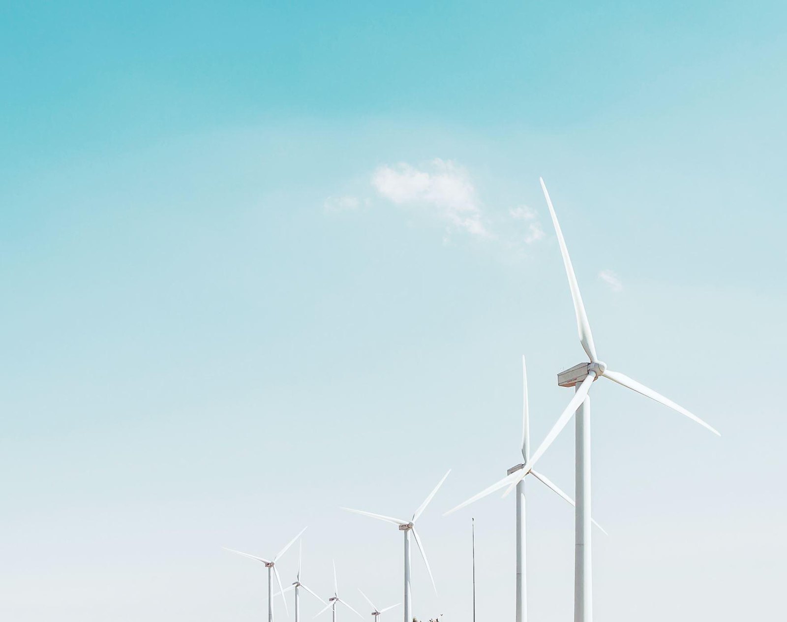 Renewable energy landscape with wind turbines