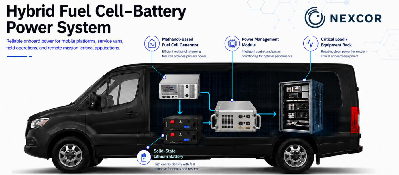 Hybrid Fuel Cell–Battery Power System diagram